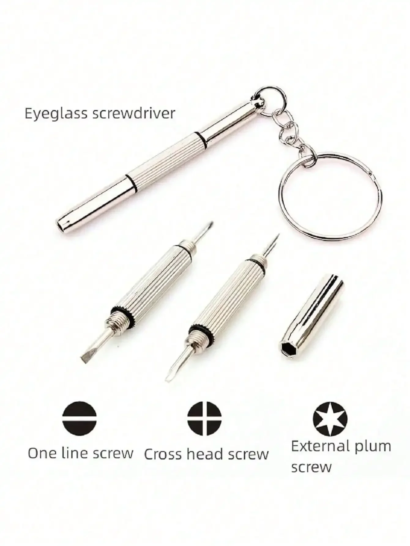 1pc Eyeglass Screwdriver, Multifunctional 3-In-1 3-Purpose Eyeglass Accessories, Repair Tool, Portable Mini Screwdriver, Tools For Men
1pc Eyeglass Screwdriver, Multifunctional 3-In-1 3-Purpose Eyeglass Accessories, Repair Tool, Portable Mini Screwdriver, Tools For Men