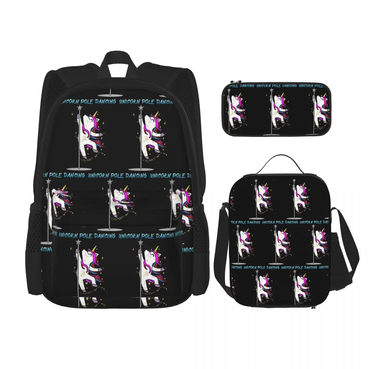 Unicorn Pole Dancing Backpacks Boys Girls Bookbag School Bags Rucksack Lunch Bag Pen Bag Three-Piece Set
Unicorn Pole Dancing Backpacks Boys Girls Bookbag School Bags Rucksack Lunch Bag Pen Bag Three-Piece Set