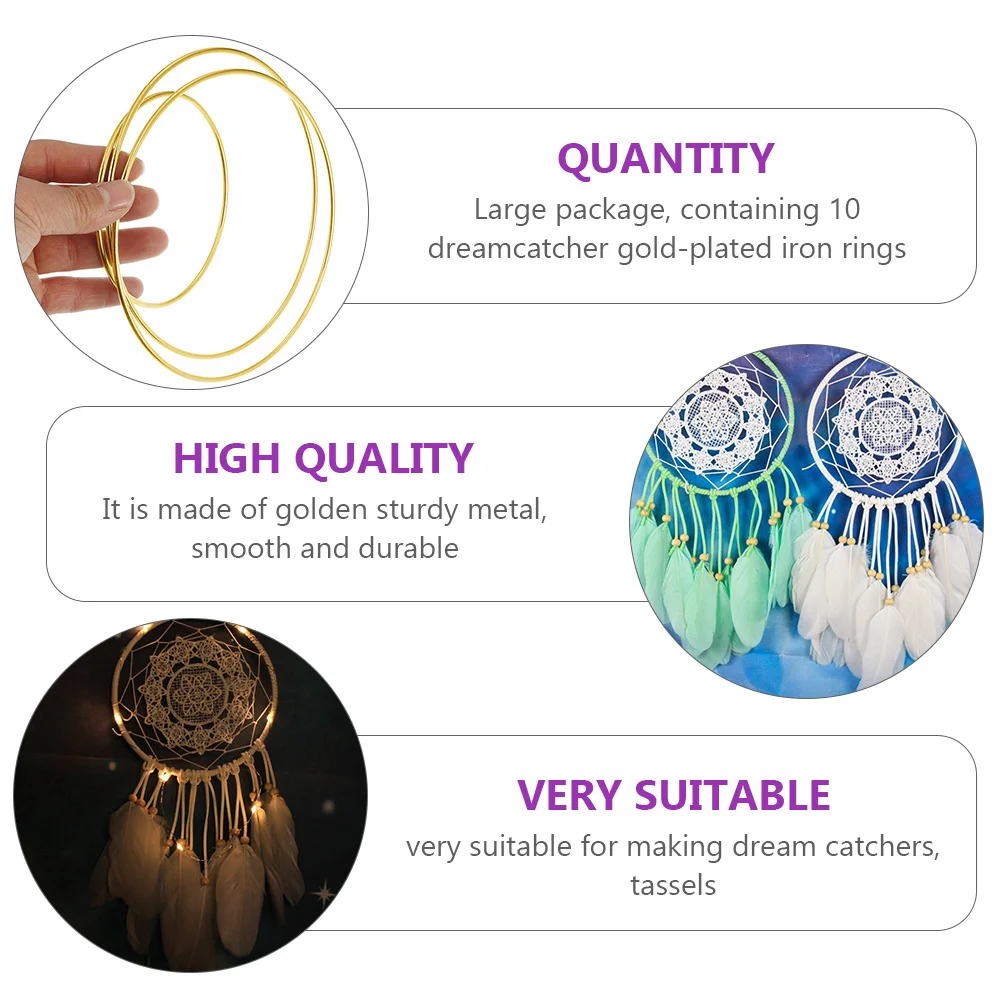 10pcs Metal Dream Catcher Hoops Golden 10cm DIY Craft Rings Round Home Decor Tassel Plant Hangers Gifts
10pcs Metal Dream Catcher Hoops Golden 10cm DIY Craft Rings Round Home Decor Tassel Plant Hangers Gifts