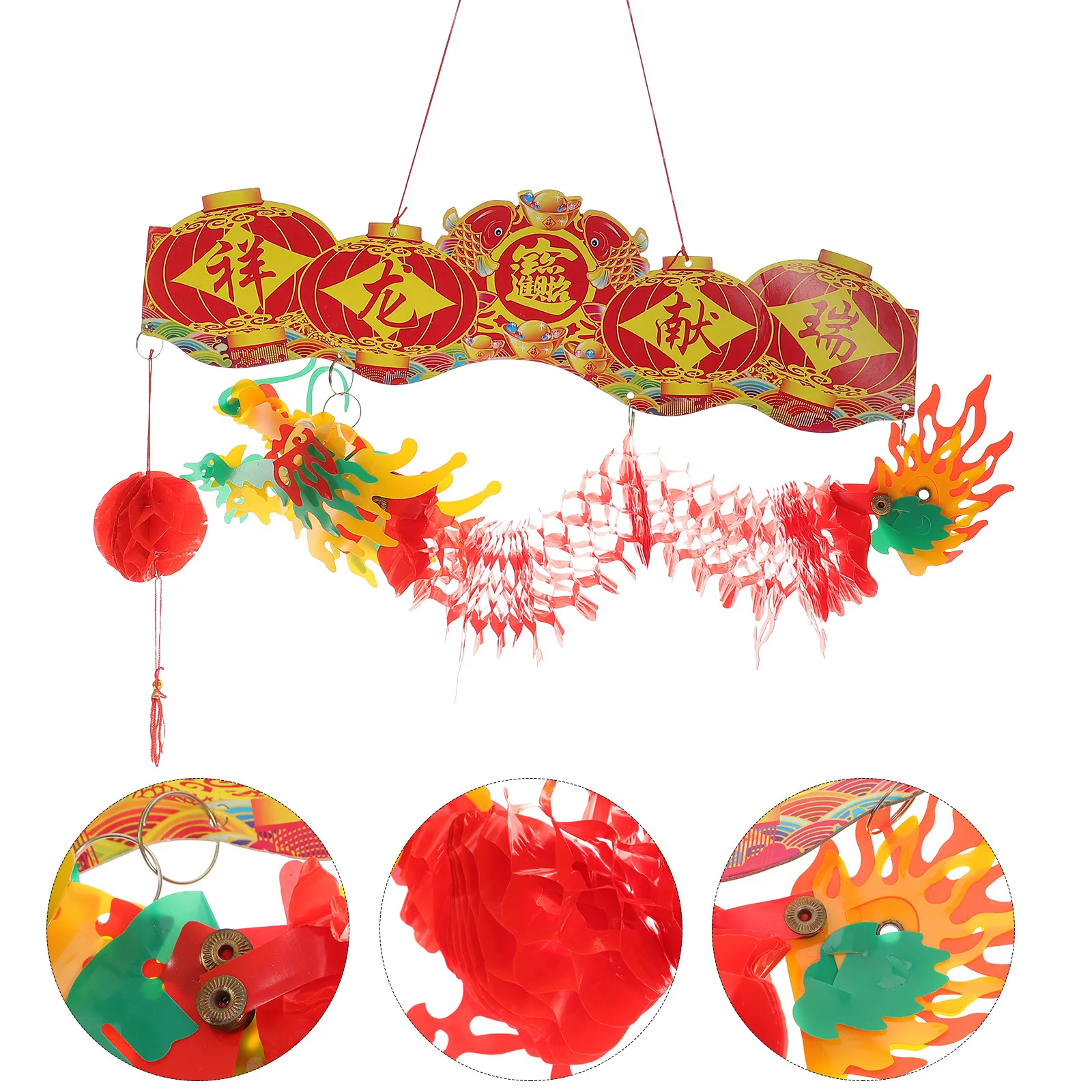 Chinese New Year Dragon Decoration Hanging Ceiling Ornament Festival Paper Decor for 2024 Year of the Dragon
Chinese New Year Dragon Decoration Hanging Ceiling Ornament Festival Paper Decor for 2024 Year of the Dragon