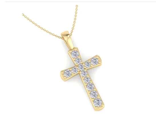 1/4 Carat Diamond Cross Necklace In 14K Yellow Gold Over Sterling Silver, 18 Inches
1/4 Carat Diamond Cross Necklace In 14K Yellow Gold Over Sterling Silver, 18 Inches