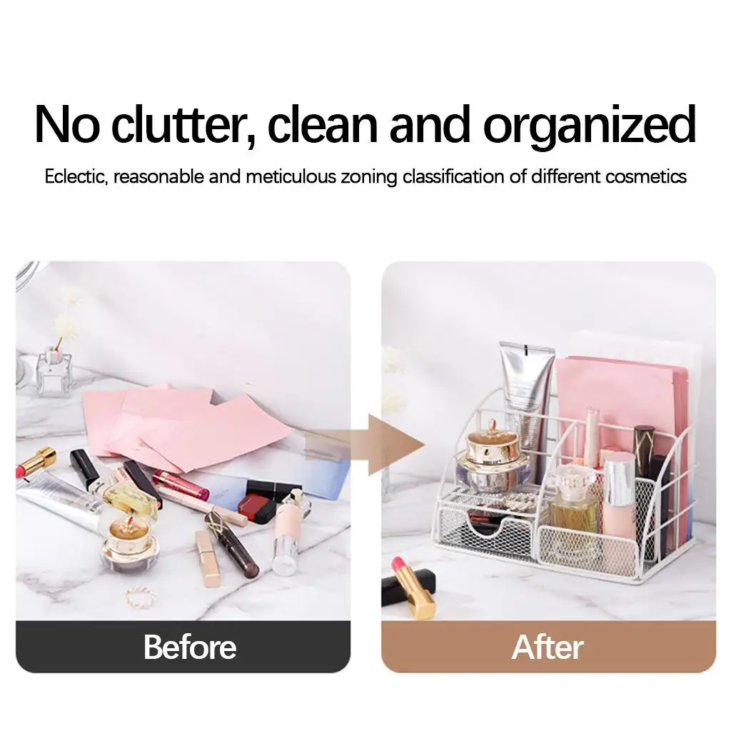 Mesh Organizer with Drawer, Cosmetics Desktop Holder Pen Marker Tray for school and
Mesh Organizer with Drawer, Cosmetics Desktop Holder Pen Marker Tray for school and