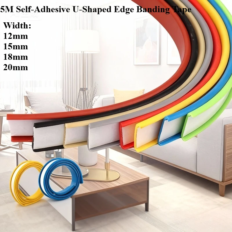 5M Self-Adhesive U-Shaped Edge Banding Tape Furniture Wood Board Cabinet Table Protector Cover Anti-collision PET Seal Strip
5M Self-Adhesive U-Shaped Edge Banding Tape Furniture Wood Board Cabinet Table Protector Cover Anti-collision PET Seal Strip