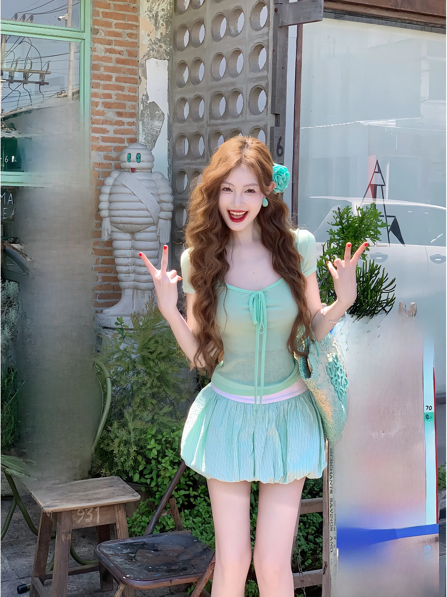 Mint Lemon Bubble Water Striped Puffy orts Skirt Cotton Casual mid Waist Girl's Spring Summer Faion f Body Skirts
Mint Lemon Bubble Water Striped Puffy orts Skirt Cotton Casual mid Waist Girl's Spring Summer Faion f Body Skirts