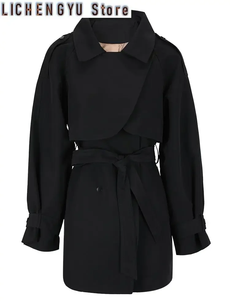 Women Gray Belted Big Size Trench Lapel Long Sleeve Loose Fit Windbreaker Fashion Tide Spring Autumn
Women Gray Belted Big Size Trench Lapel Long Sleeve Loose Fit Windbreaker Fashion Tide Spring Autumn