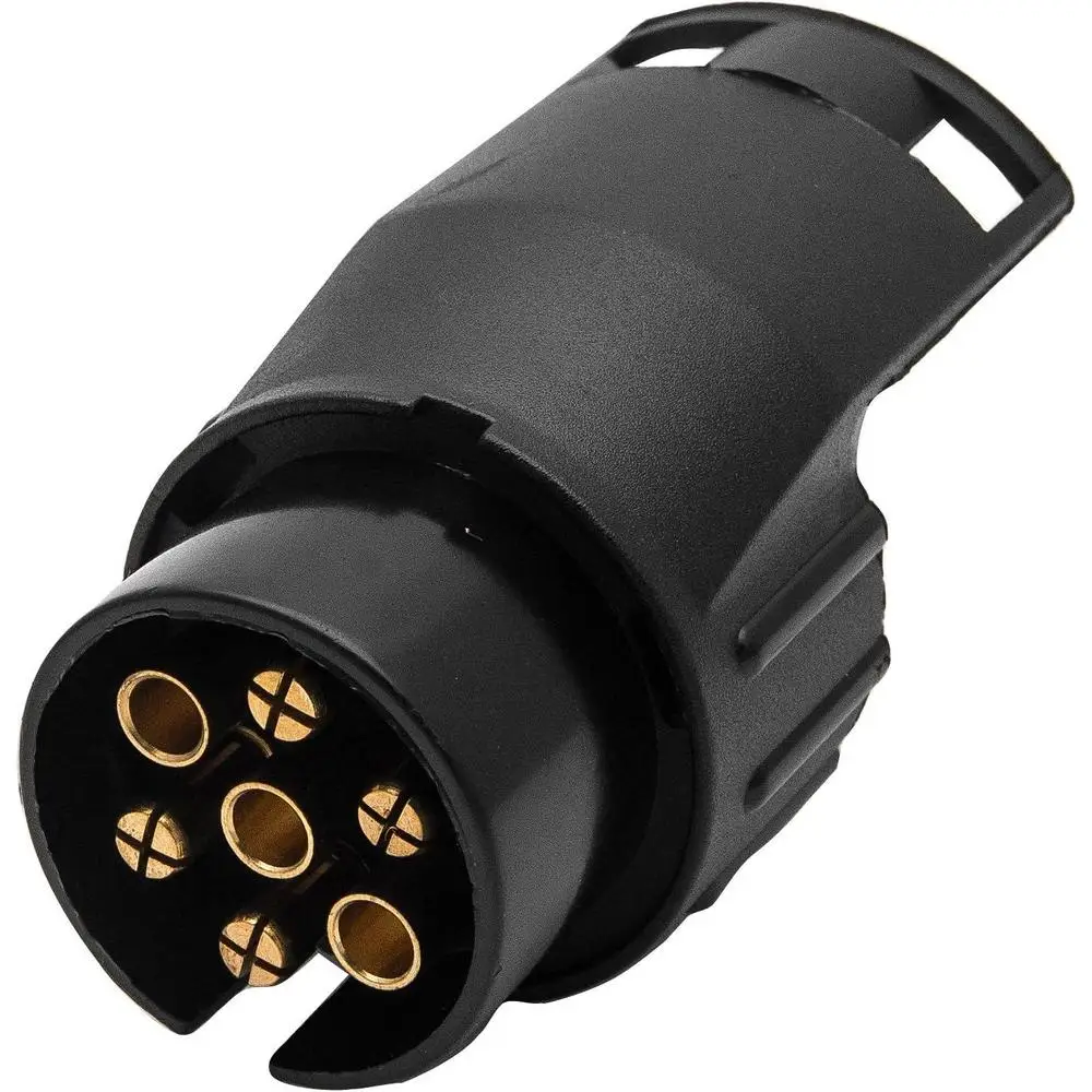 Suitable for European standard trailers 1 x 13 to 7-pin Trailer Socket Converter Plastic housing Black
Suitable for European standard trailers 1 x 13 to 7-pin Trailer Socket Converter Plastic housing Black