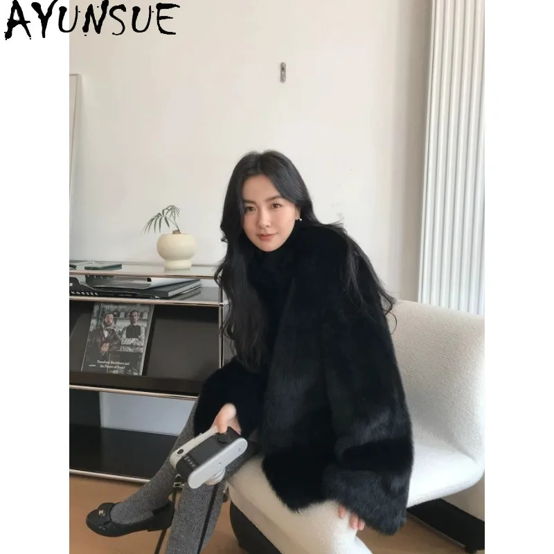 AYUNSUE Tuscan Shearling Coats for Woman Fashion Luxury Fur Jackets Mid-length Black Winter Outerwears Woman Clothes Ropa Mujer
AYUNSUE Tuscan Shearling Coats for Woman Fashion Luxury Fur Jackets Mid-length Black Winter Outerwears Woman Clothes Ropa Mujer