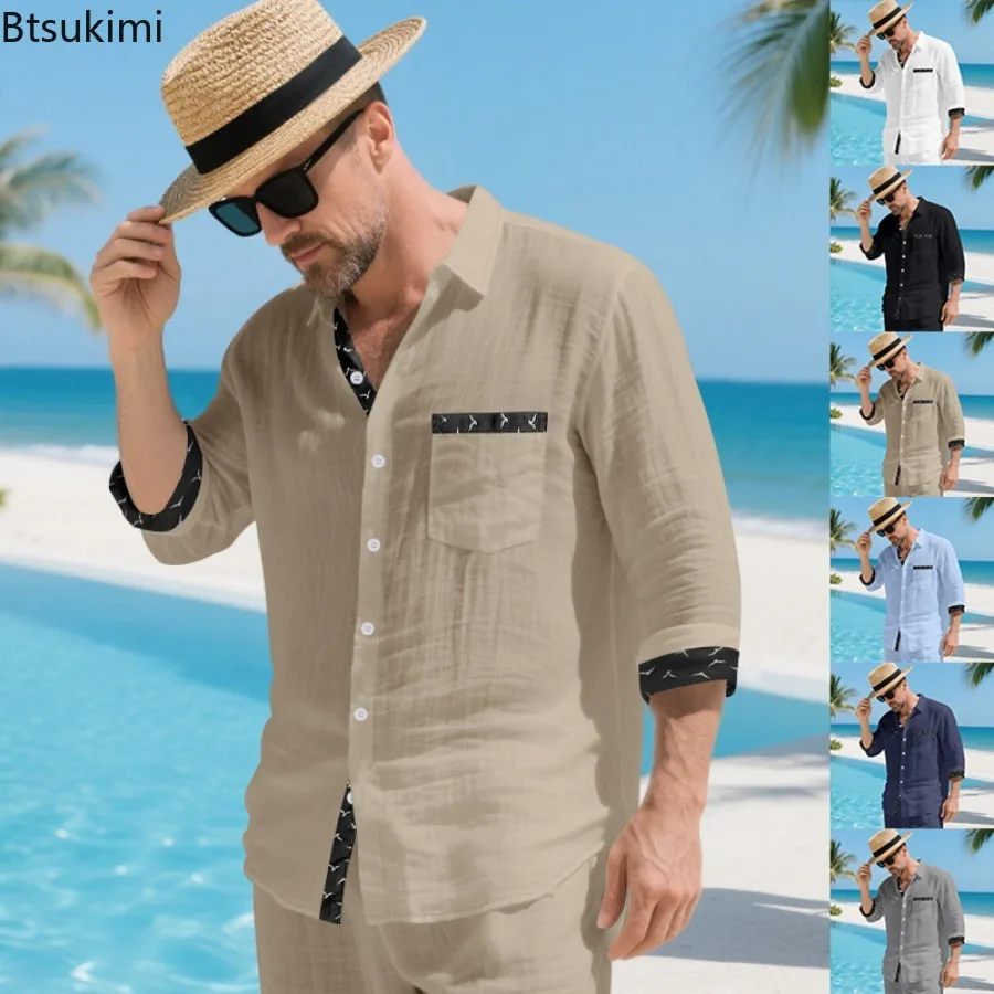 New Men's Linen Long Sleeve Shirt Casual Print Collar T-shirt Fashionable Retro Loose Casual Button Up Shirt Minimalist Design
New Men's Linen Long Sleeve Shirt Casual Print Collar T-shirt Fashionable Retro Loose Casual Button Up Shirt Minimalist Design