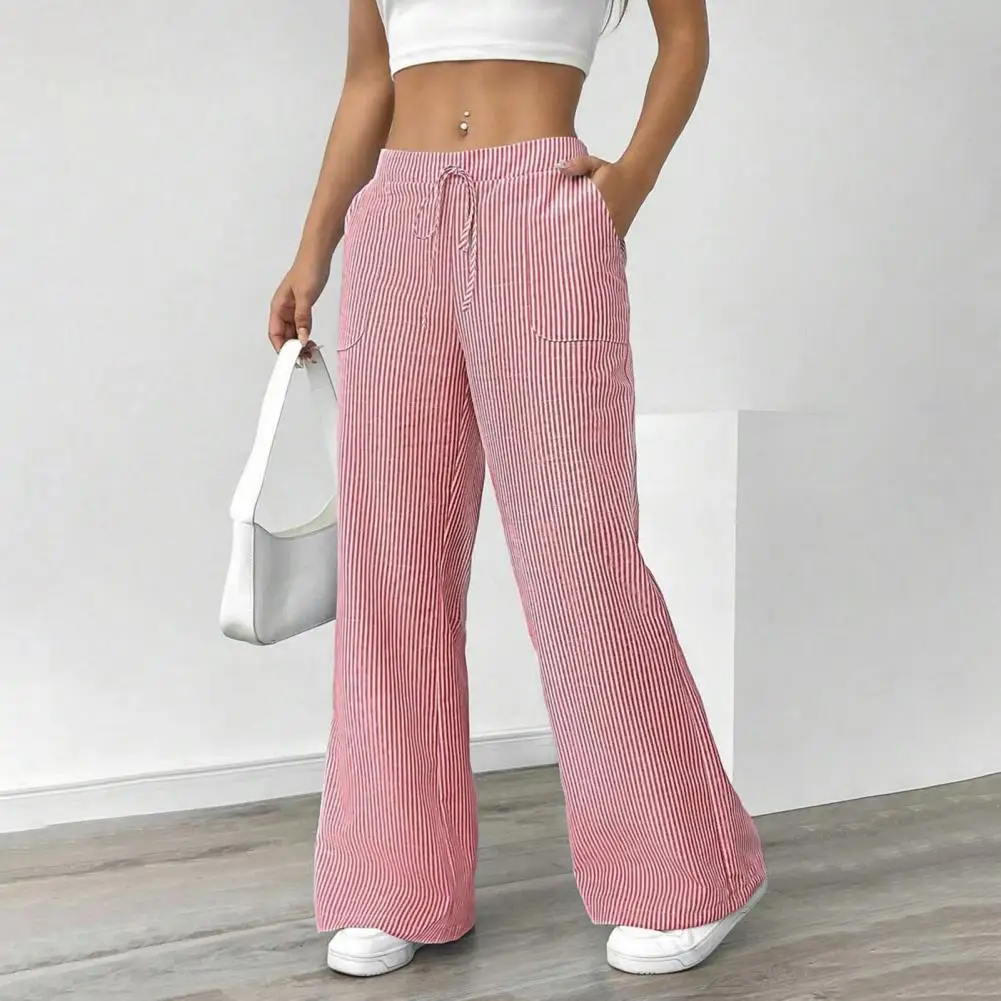 Women Pants Straight Leg Pants Women’s Wide Leg Trousers with Elastic Waist Striped Straight Pants with Pockets Relaxed Fit
Women Pants Straight Leg Pants Women’s Wide Leg Trousers with Elastic Waist Striped Straight Pants with Pockets Relaxed Fit