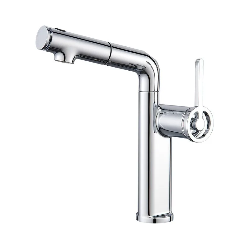 Basin faucet refined copper material hot and cold double control can be pulled bathroom wash basin
Basin faucet refined copper material hot and cold double control can be pulled bathroom wash basin