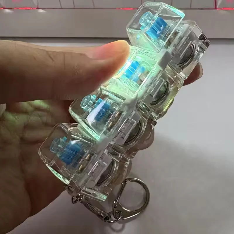 LED Keyboard Key Fidget Toy Stress Relief Clickable Keychain Crystal Keycap Decompression Gadget for Anxiety Office Desk Decor
LED Keyboard Key Fidget Toy Stress Relief Clickable Keychain Crystal Keycap Decompression Gadget for Anxiety Office Desk Decor