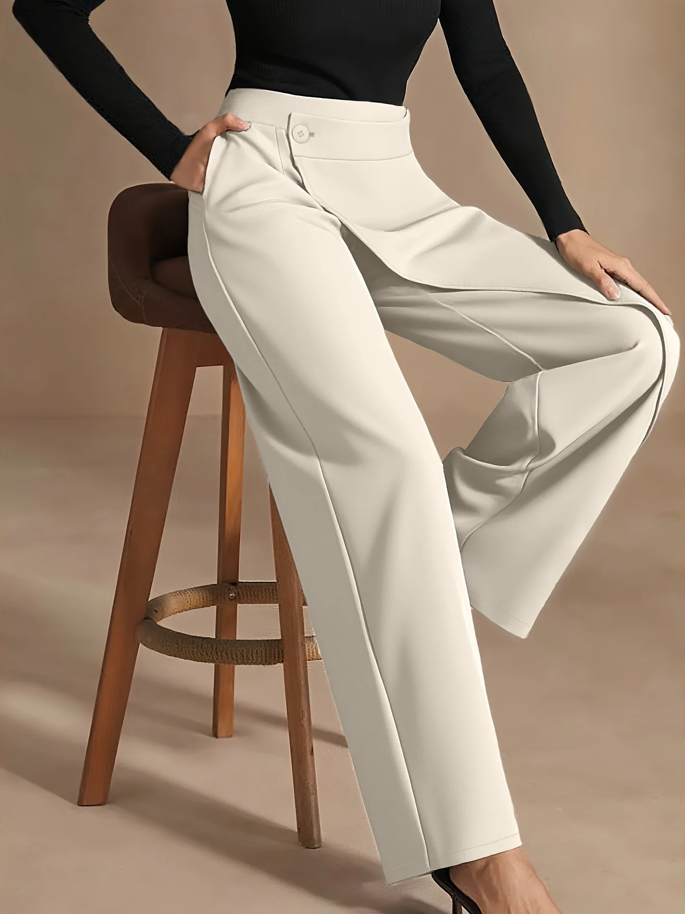 Asymmetric Wide Leg Pants High Waist Casual Women's Loose Trousers Commute Suit Pants Slimming Design Long Pants
Asymmetric Wide Leg Pants High Waist Casual Women's Loose Trousers Commute Suit Pants Slimming Design Long Pants