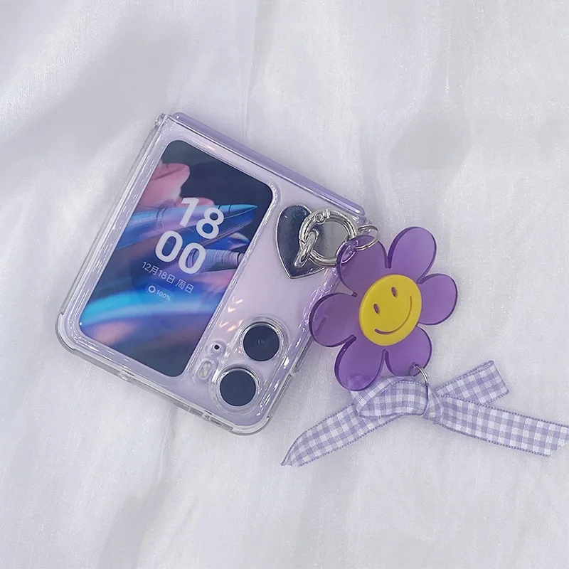 Case For OPPO Find N2 Flip DIY Silver Heart Buckle Purple Sunflower Bow Knot Pendant Shockproof Soft Mobile Phone Case Cover
Case For OPPO Find N2 Flip DIY Silver Heart Buckle Purple Sunflower Bow Knot Pendant Shockproof Soft Mobile Phone Case Cover