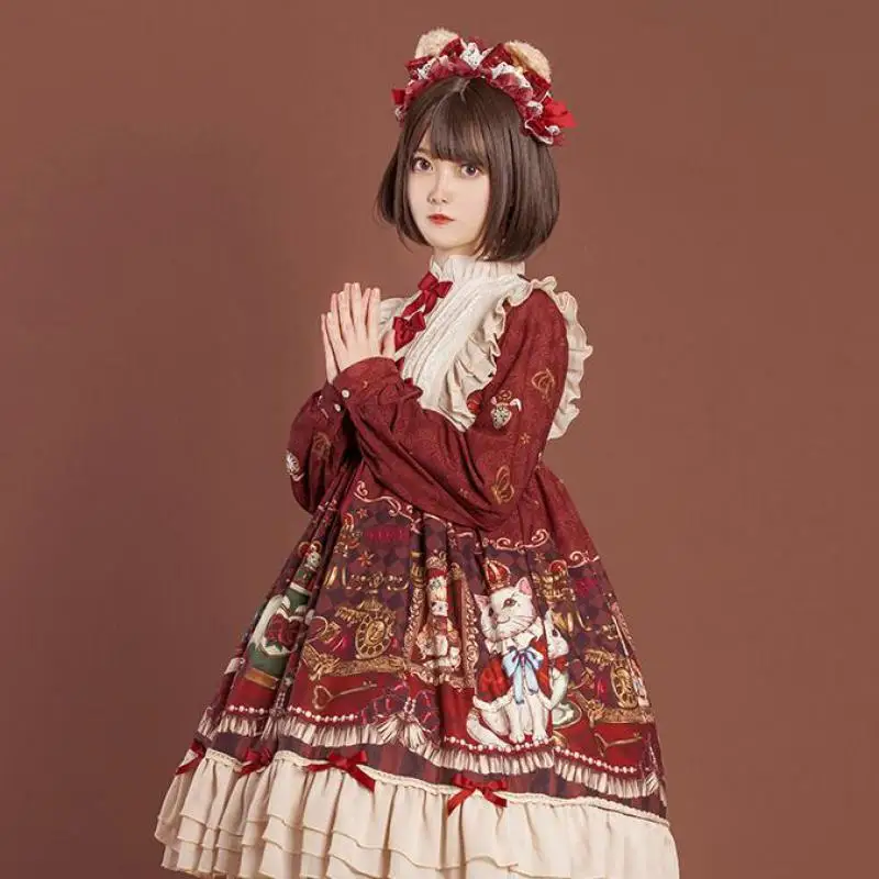 Crown Bear Op Cute Loose Daily Dress Sweet Girl Christmas New Year Red Costume Vintage Ruffles Princess Op Long Sleeve Clothing
Crown Bear Op Cute Loose Daily Dress Sweet Girl Christmas New Year Red Costume Vintage Ruffles Princess Op Long Sleeve Clothing