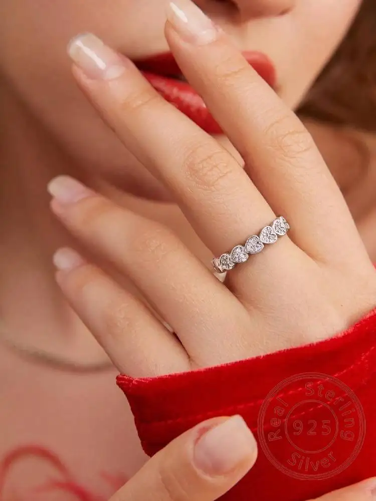925 Sterling Silver Heart Love Half Circle Zircon Ring For Women Anniversary Wedding Romantic Luxury High Quality Fine Jewelry
925 Sterling Silver Heart Love Half Circle Zircon Ring For Women Anniversary Wedding Romantic Luxury High Quality Fine Jewelry