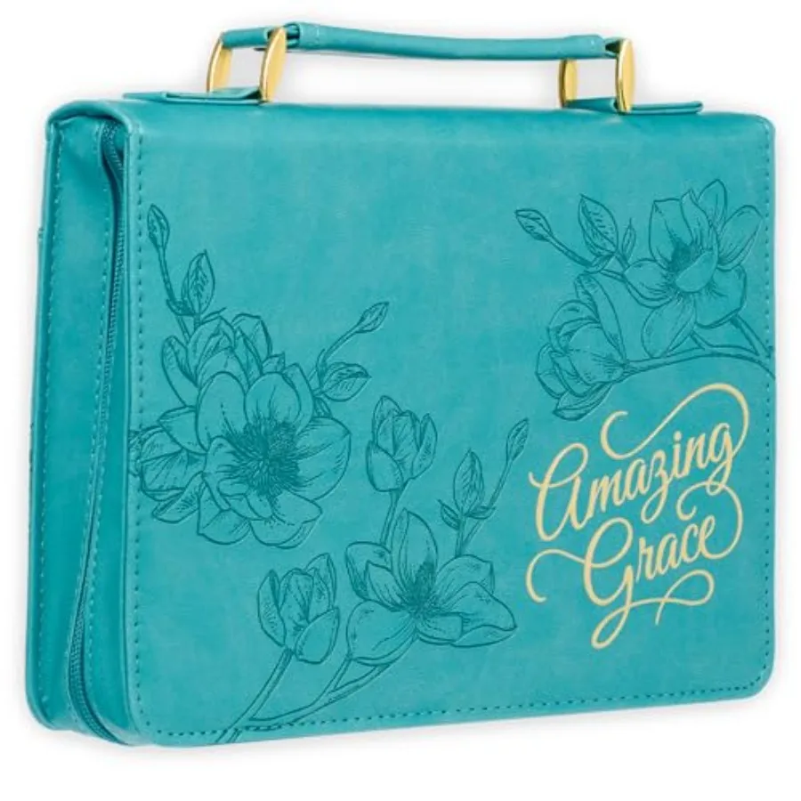 Protective Teal Flower Faux Leather Bible Cover Carry Case with Handle for Women: Amazing Grace - Inspirational Song and Hymn Z
Protective Teal Flower Faux Leather Bible Cover Carry Case with Handle for Women: Amazing Grace - Inspirational Song and Hymn Z