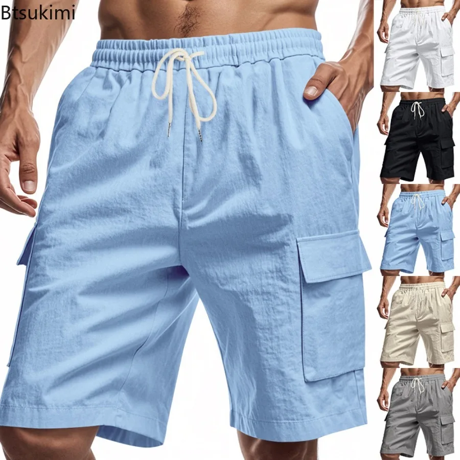 New 2025 Men's Cargo Shorts Summer Linen Casual Multi-Pocket Sport Short Pants Men Fashion Elastic Waist Breathable Beach Shorts
New 2025 Men's Cargo Shorts Summer Linen Casual Multi-Pocket Sport Short Pants Men Fashion Elastic Waist Breathable Beach Shorts