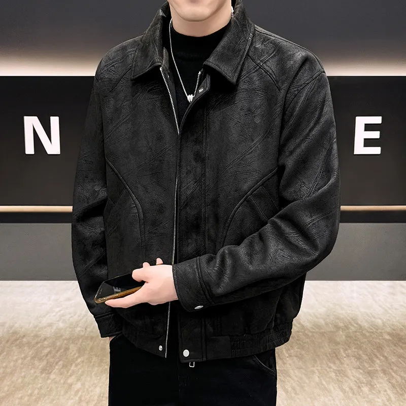 Fall 2025 Men's Suede Jaet Casual Sle Collar Stand out Faionable Retro Store Owner Wind Outerwear Long Sve Polyester...
Fall 2025 Men's Suede Jaet Casual Sle Collar Stand out Faionable Retro Store Owner Wind Outerwear Long Sve Polyester...