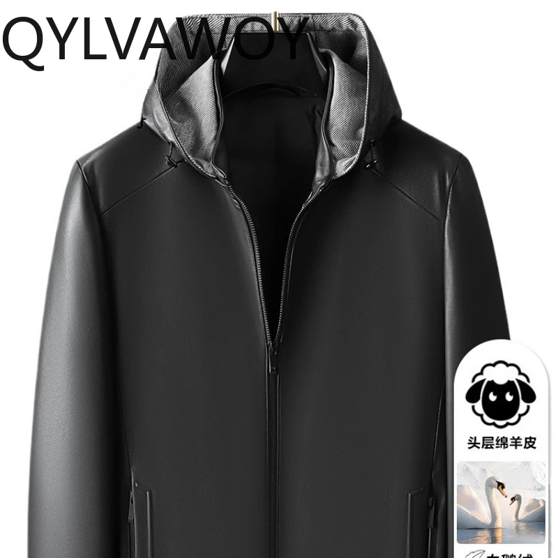 QYLVAWOY 2025 осень-зима новая мужская кожаная куртка из натуральной овчины с капюшоном в мотоциклетном стиле с подкладкой на гусином пуху верхняя одежда LJ2613
QYLVAWOY 2025 осень-зима новая мужская кожаная куртка из натуральной овчины с капюшоном в мотоциклетном стиле с подкладкой на гусином пуху верхняя одежда LJ2613