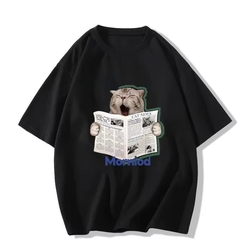 Мужская одежда, унисекс, 2025 г., футболка из плотного хлопка с персонализированным принтом кота, осенне-зимняя универсальная футболка в гонконгском стиле для пар
Мужская одежда, унисекс, 2025 г., футболка из плотного хлопка с персонализированным принтом кота, осенне-зимняя универсальная футболка в гонконгском стиле для пар