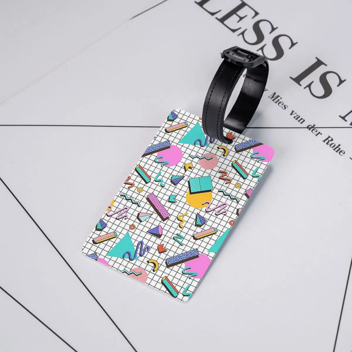 Funky 80s Eighties Memphis Pattern Design Luggage Tags Suitcase Travel Baggage Boarding Tag Label Holder ID Name Address
Funky 80s Eighties Memphis Pattern Design Luggage Tags Suitcase Travel Baggage Boarding Tag Label Holder ID Name Address