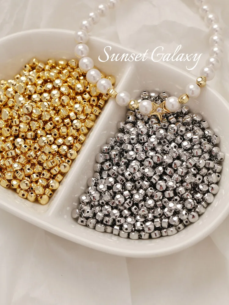 18K Gold Electroplated Small Round Spacer Loose Beads, DIY Accessories For Bracelet & Necklace
18K Gold Electroplated Small Round Spacer Loose Beads, DIY Accessories For Bracelet & Necklace