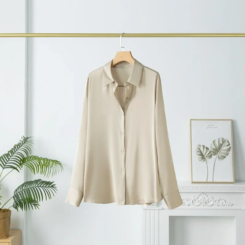 Silk Shirt Women Spring Office Style Simple Mulberry Silk Shirt Long Sleeve Solid Color Square Collar Cardigan Loose
Silk Shirt Women Spring Office Style Simple Mulberry Silk Shirt Long Sleeve Solid Color Square Collar Cardigan Loose
