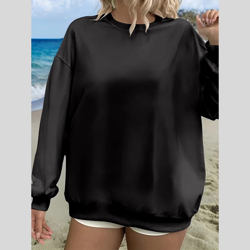 Autumn and Winter Women's Hoodie Solid Color Long Sleeve Round Neck Casual Loose Fashion Female Clothing Street Wear
Autumn and Winter Women's Hoodie Solid Color Long Sleeve Round Neck Casual Loose Fashion Female Clothing Street Wear