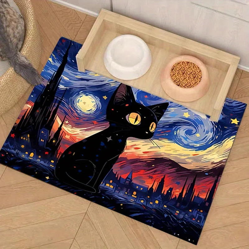 1pc of Van Gogh Style Cat Feeding Mat, a Quick-Drying And Absorbent Mat for Pet Bowls, Suitable for Both Cats And Dogs
1pc of Van Gogh Style Cat Feeding Mat, a Quick-Drying And Absorbent Mat for Pet Bowls, Suitable for Both Cats And Dogs