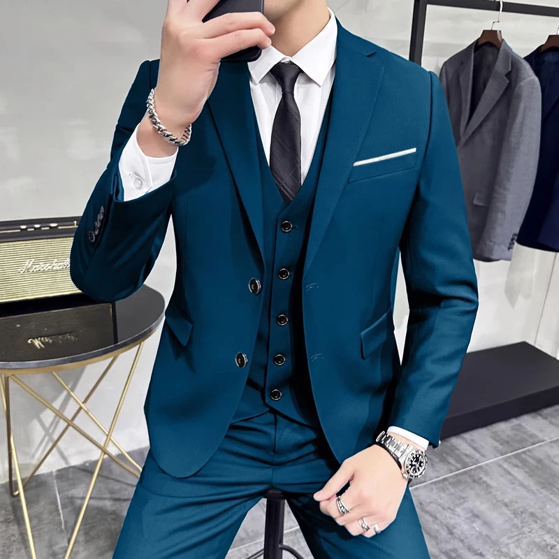 Groom's Wedding Dress ( Jacket + Vest + Pants ) High End Brand Solid Color Men's Casual Business Office Formal Suit 3Pcs Sets
Groom's Wedding Dress ( Jacket + Vest + Pants ) High End Brand Solid Color Men's Casual Business Office Formal Suit 3Pcs Sets