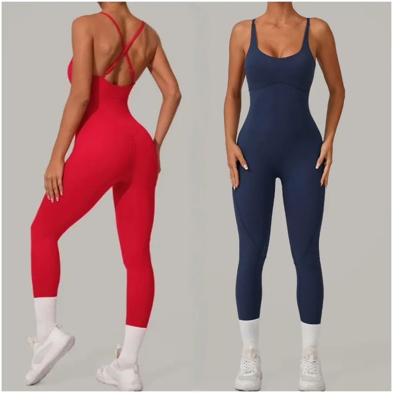 Women's Seamless Yoga Jumpsuits Cross Back Adjustable Straps Summer Workout Tight Fitness Gym Running Stretchy Sports Bodysuits
Women's Seamless Yoga Jumpsuits Cross Back Adjustable Straps Summer Workout Tight Fitness Gym Running Stretchy Sports Bodysuits