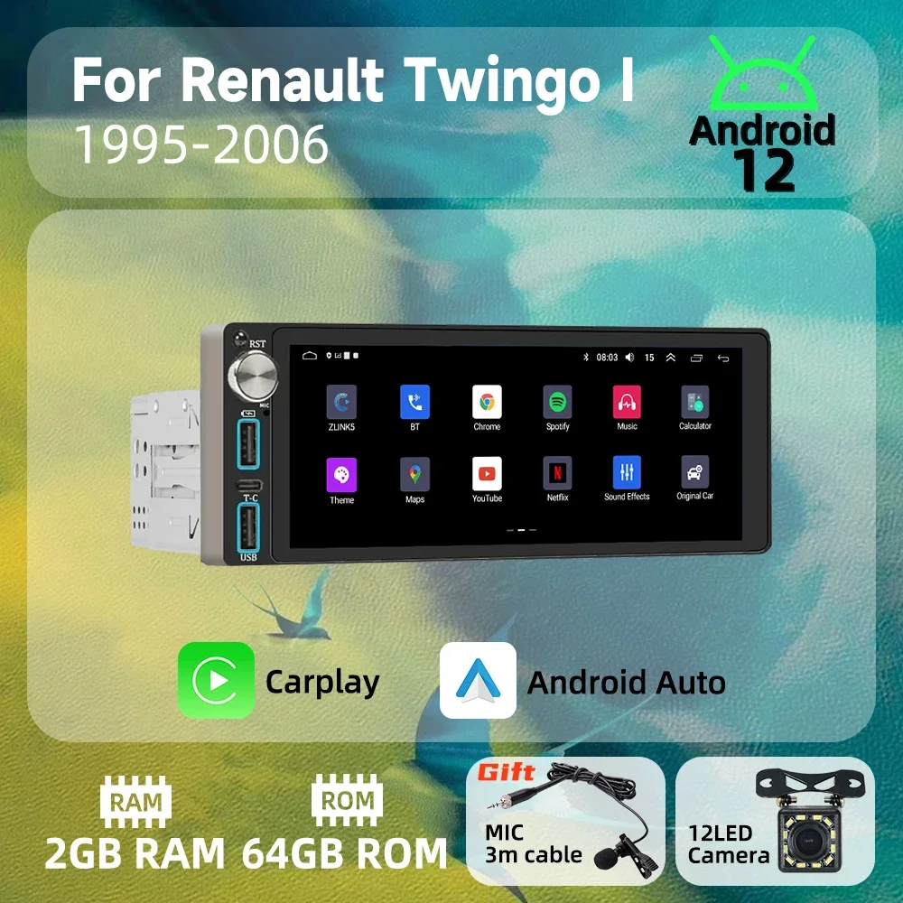 6,86 "экран Android автомобильный мультимедиа для Renault Twingo I 1995-2006 1 Din радио стерео головное устройство авторадио Carplay GPS навигация
6,86 "экран Android автомобильный мультимедиа для Renault Twingo I 1995-2006 1 Din радио стерео головное устройство авторадио Carplay GPS навигация
