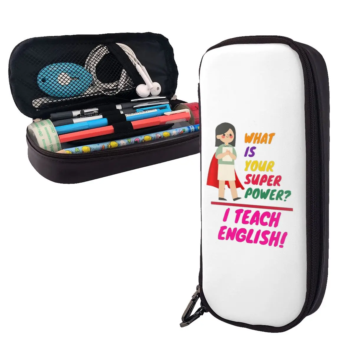 English Teacher Appreciation Leather Pencil Case Pencil Pouch Stationery Supplies Big Capacity Pen Box Pencil Bag for Students
English Teacher Appreciation Leather Pencil Case Pencil Pouch Stationery Supplies Big Capacity Pen Box Pencil Bag for Students