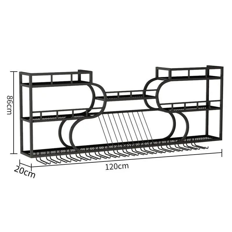 Creative wine rack on the wall, simple industrial style red wine cabinet display rack, multi-functional bar with light, bar coun
Creative wine rack on the wall, simple industrial style red wine cabinet display rack, multi-functional bar with light, bar coun