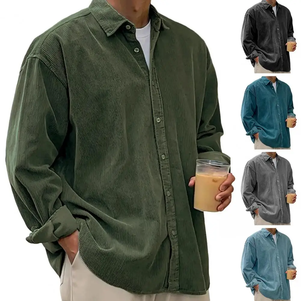Мужская вельветовая рубашка с длинным рукавом, хлопковая повседневная одежда стандартного кроя, мягкие удобные карманные формальные классические рубашки, мужская одежда
Мужская вельветовая рубашка с длинным рукавом, хлопковая повседневная одежда стандартного кроя, мягкие удобные карманные формальные классические рубашки, мужская одежда