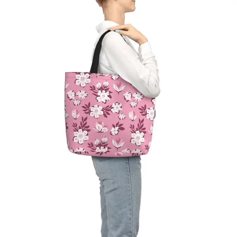 Pink Floral Pattern Large capacity Women's shoulder Bag Shopper Canvas Letter Fashion Single shoulder shopping Tote handbag
Pink Floral Pattern Large capacity Women's shoulder Bag Shopper Canvas Letter Fashion Single shoulder shopping Tote handbag