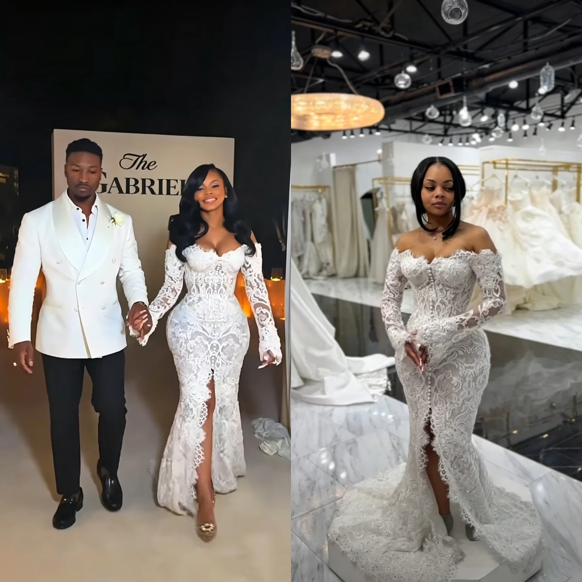 African Mermaid Wedding Dress Off Shoulder Long Sleeve Lace Bridal Gown Corset Back with Slit Vestido De Novia 2026 Customized
African Mermaid Wedding Dress Off Shoulder Long Sleeve Lace Bridal Gown Corset Back with Slit Vestido De Novia 2026 Customized