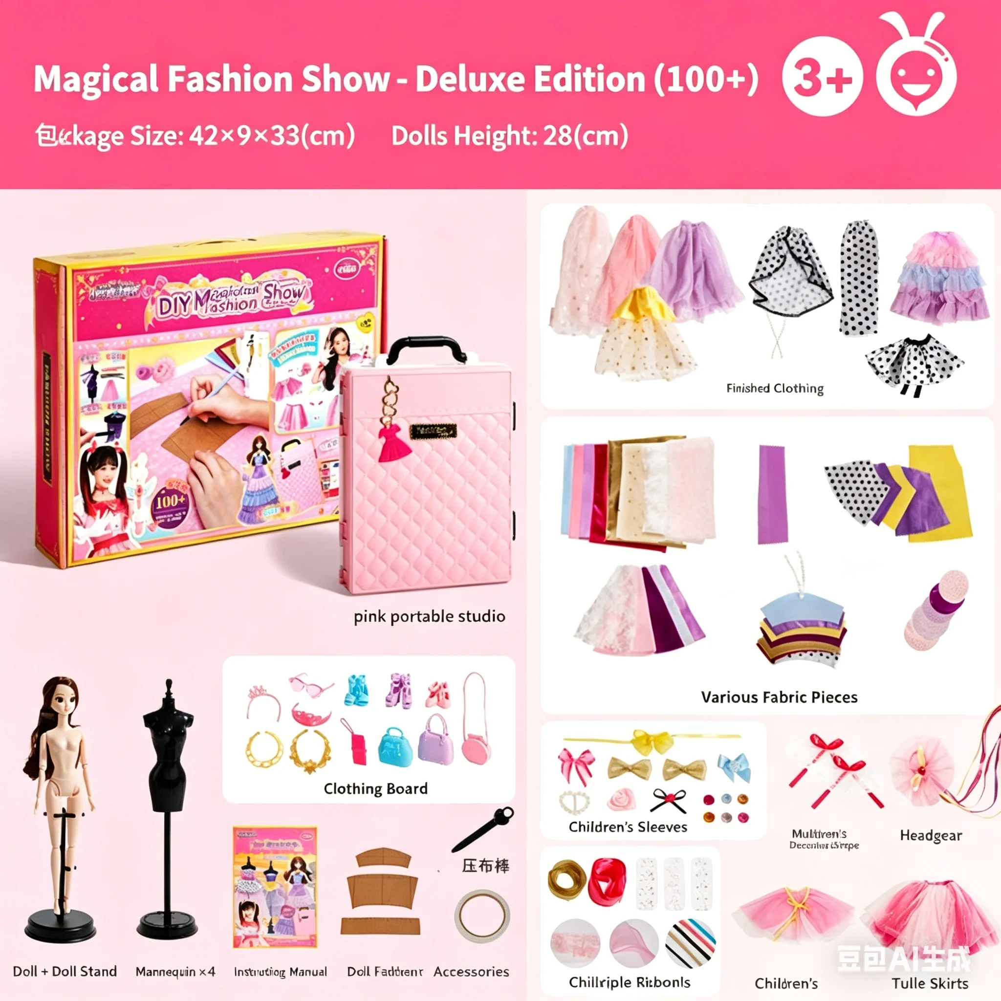 Fashion Designer Kit for Girls with 1 Doll & 3 Mannequins - Arts and Crafts Kit- Sewing Set for Ages 6-12 -Gifts for Teen Girls
Fashion Designer Kit for Girls with 1 Doll & 3 Mannequins - Arts and Crafts Kit- Sewing Set for Ages 6-12 -Gifts for Teen Girls