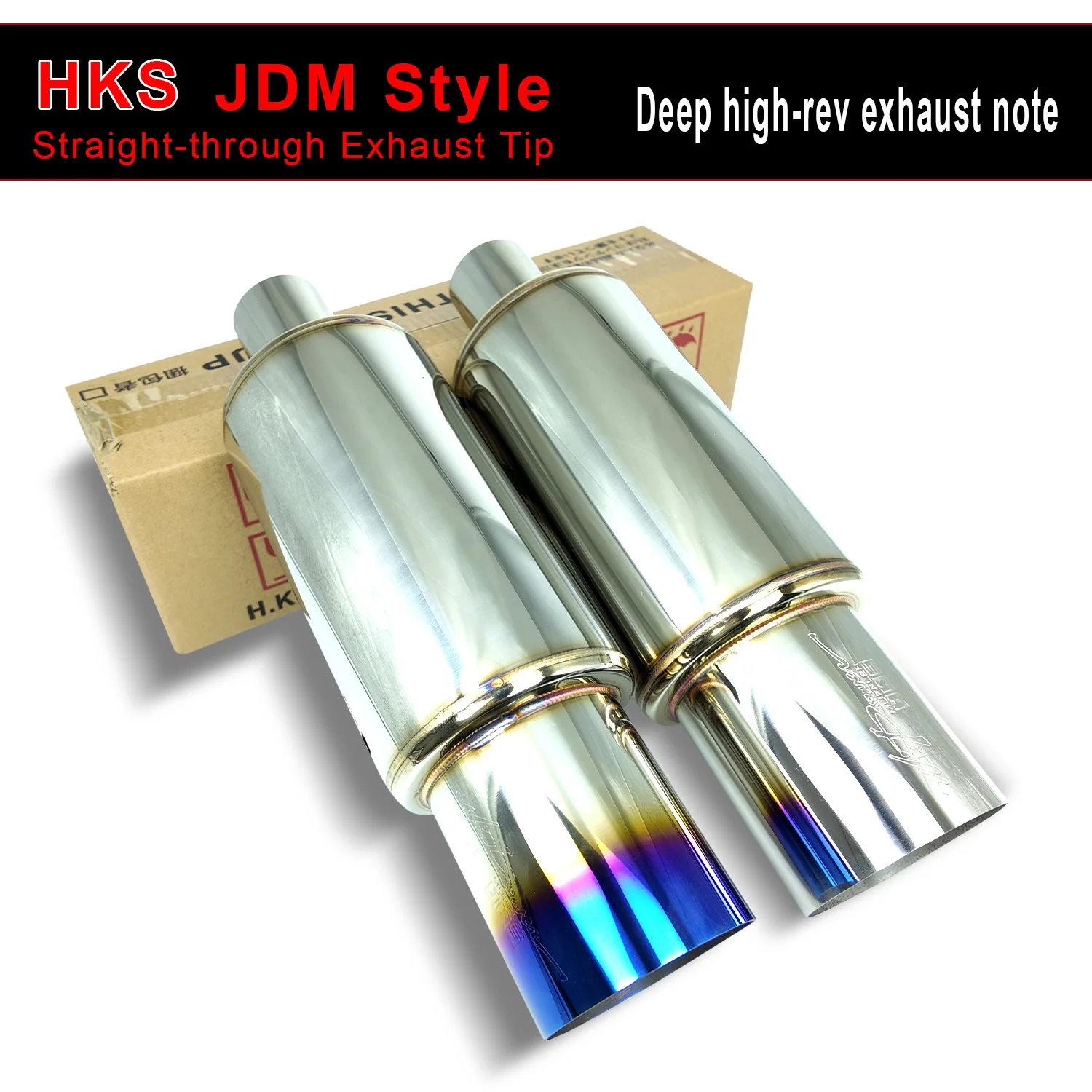 Universal HKS Hi-Power Exhaust Muffler, 2"/2.5/3" Inlet 89mm/3.5" Outlet Car Stainless Steel Straight drum Tail Pipe
Universal HKS Hi-Power Exhaust Muffler, 2"/2.5/3" Inlet 89mm/3.5" Outlet Car Stainless Steel Straight drum Tail Pipe