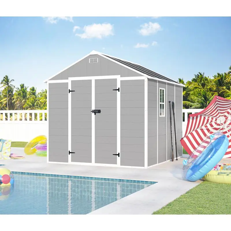 8x8ft Resin Storage Shed, Durable PP Material, Strong Structure, Waterproof, Rust & UV Resistant, Spacious Storage, 12mm Thick
8x8ft Resin Storage Shed, Durable PP Material, Strong Structure, Waterproof, Rust & UV Resistant, Spacious Storage, 12mm Thick