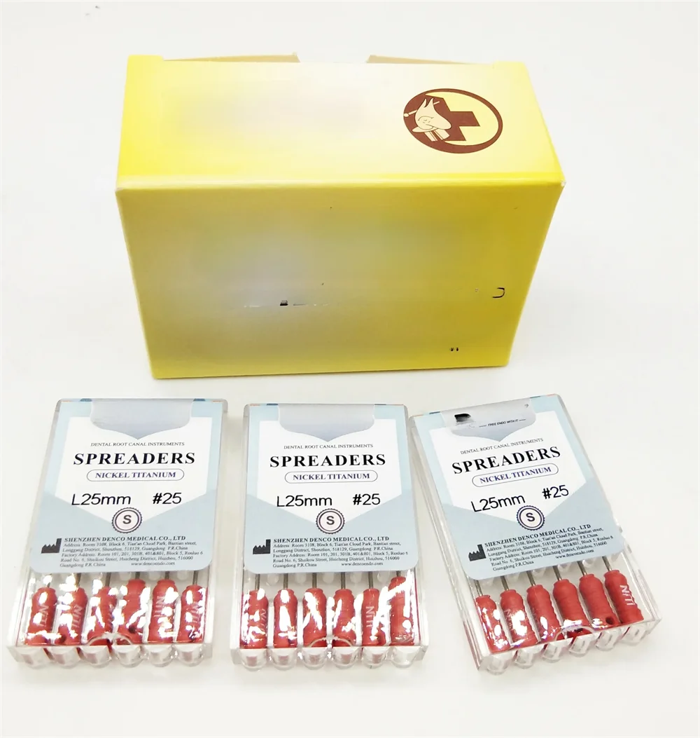 Factory Supply Spreaders File Dental Hand Use Files Stainless Steel/Niti Spreaders Length 25mm 6pcs/box
Factory Supply Spreaders File Dental Hand Use Files Stainless Steel/Niti Spreaders Length 25mm 6pcs/box