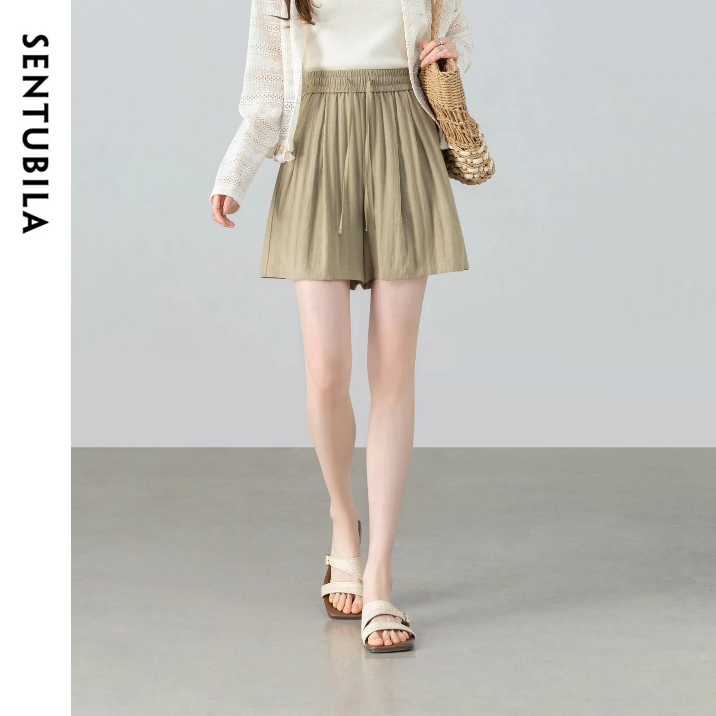 SENTUBILA Women's Summer Linen Shorts 2026 Casual Elastic Waist Drawstring Textured Minimalist Short Trouser Woman162KU5857
SENTUBILA Women's Summer Linen Shorts 2026 Casual Elastic Waist Drawstring Textured Minimalist Short Trouser Woman162KU5857