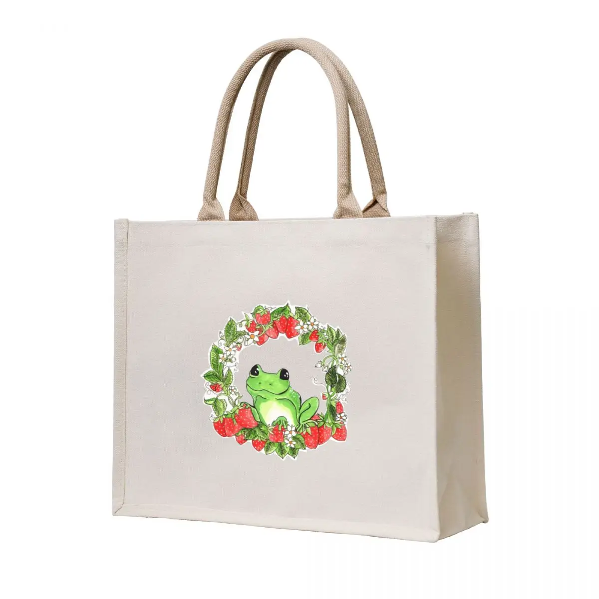 Strawberry plant frog wreath Tote Bag Large bags for women reusable shopping bags Cloth bags Reusable
Strawberry plant frog wreath Tote Bag Large bags for women reusable shopping bags Cloth bags Reusable