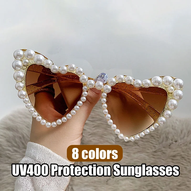 Unisex Large Frame Luxury Design Sunglasses Women Men Fashion Pearl Sun Glasses Shades Vintage Retro UV400 Eyewear for Female
Unisex Large Frame Luxury Design Sunglasses Women Men Fashion Pearl Sun Glasses Shades Vintage Retro UV400 Eyewear for Female