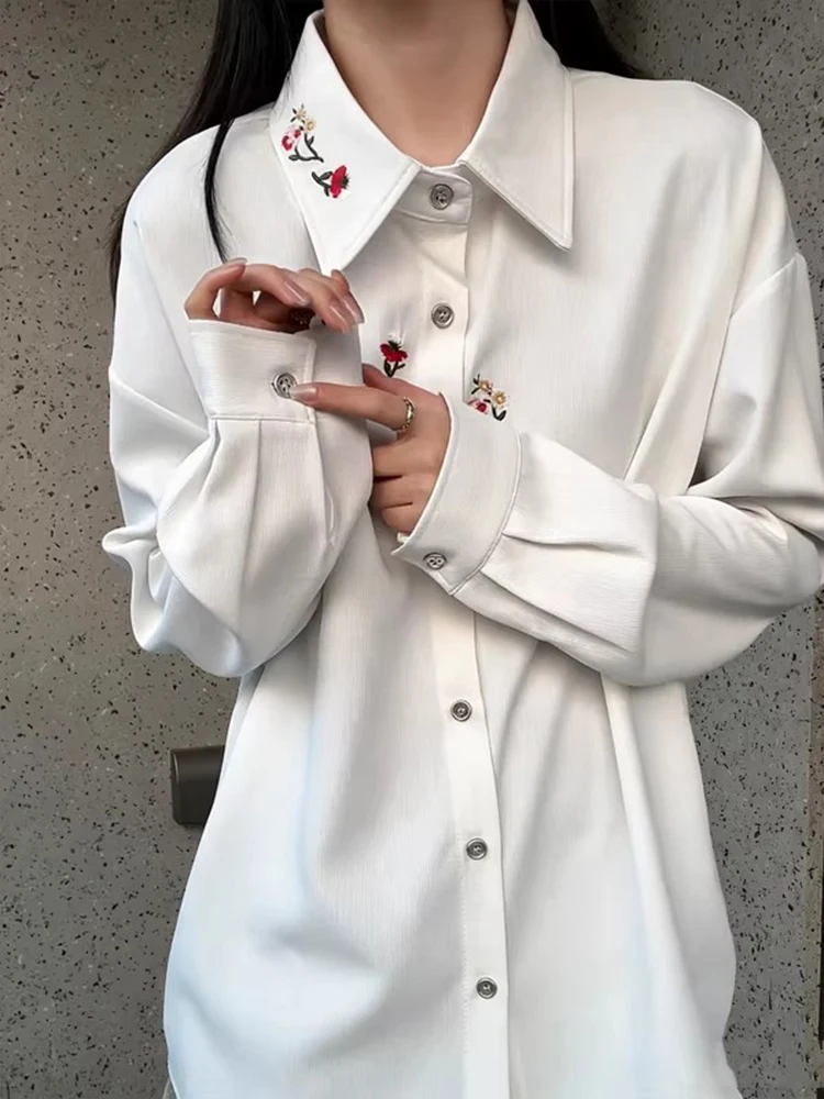 White Floral Embroidery Long Sve irt Men's Spring 2026 Casual Sle Polyester Fiber Resistant to Deformation Youth ular
White Floral Embroidery Long Sve irt Men's Spring 2026 Casual Sle Polyester Fiber Resistant to Deformation Youth ular
