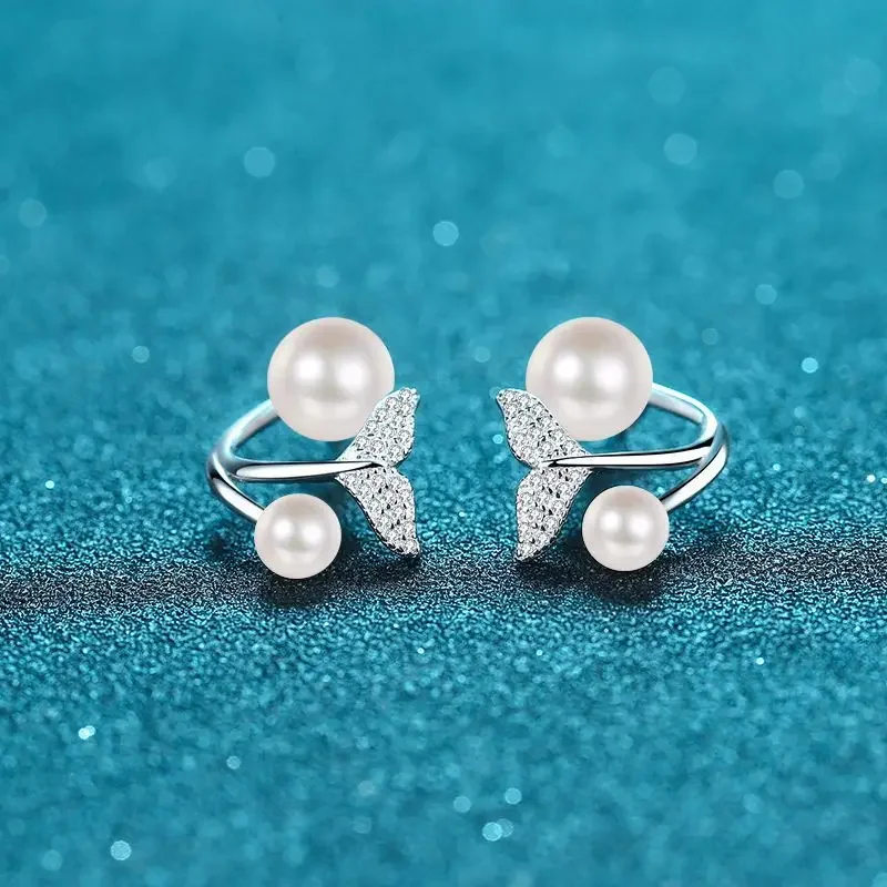 Inlaid Freshwater Pearl Mermaid Tail Platinum Earrings for Women, Gravel Moissanite Diamond 0.24carat Two Wear PT950 Earrings
Inlaid Freshwater Pearl Mermaid Tail Platinum Earrings for Women, Gravel Moissanite Diamond 0.24carat Two Wear PT950 Earrings