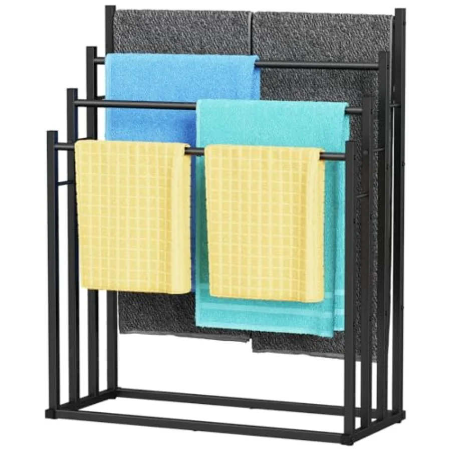 Bathroom Towel Racks, 4-Tier Wide Free-Standing Drying Rack for Outdoor/Pool, Steel Black Finish, Holds Oversized Bath Towels B
Bathroom Towel Racks, 4-Tier Wide Free-Standing Drying Rack for Outdoor/Pool, Steel Black Finish, Holds Oversized Bath Towels B