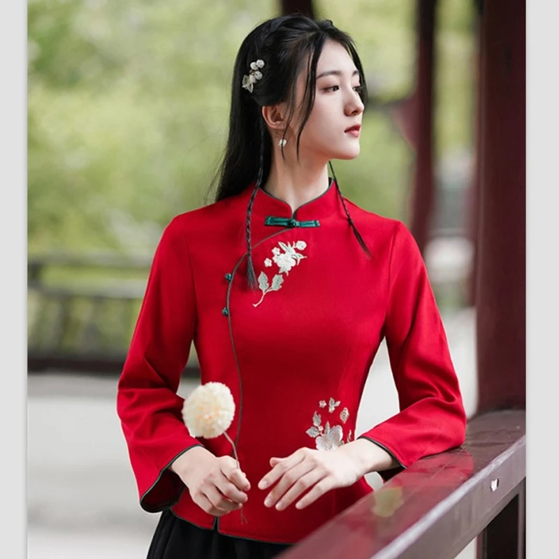 Chinese Style Women's Shirt 2022 Autumn And Winter New Ethnic Style Chinese Style Tang Decoration Body Cheongsam Top
Chinese Style Women's Shirt 2022 Autumn And Winter New Ethnic Style Chinese Style Tang Decoration Body Cheongsam Top