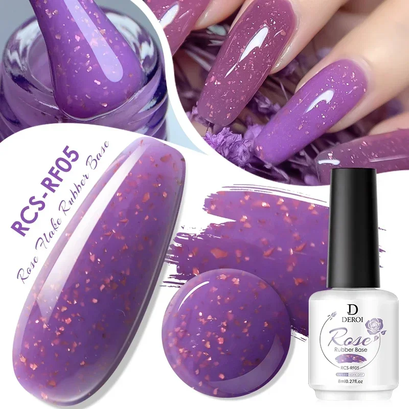 DEROI Rubber Base Coat Glitter Nude Pink Gel Nail Polish for Nail Art Jelly Soak Off Manicure Semi Permanent 8ml Shimmer UV Gel
DEROI Rubber Base Coat Glitter Nude Pink Gel Nail Polish for Nail Art Jelly Soak Off Manicure Semi Permanent 8ml Shimmer UV Gel