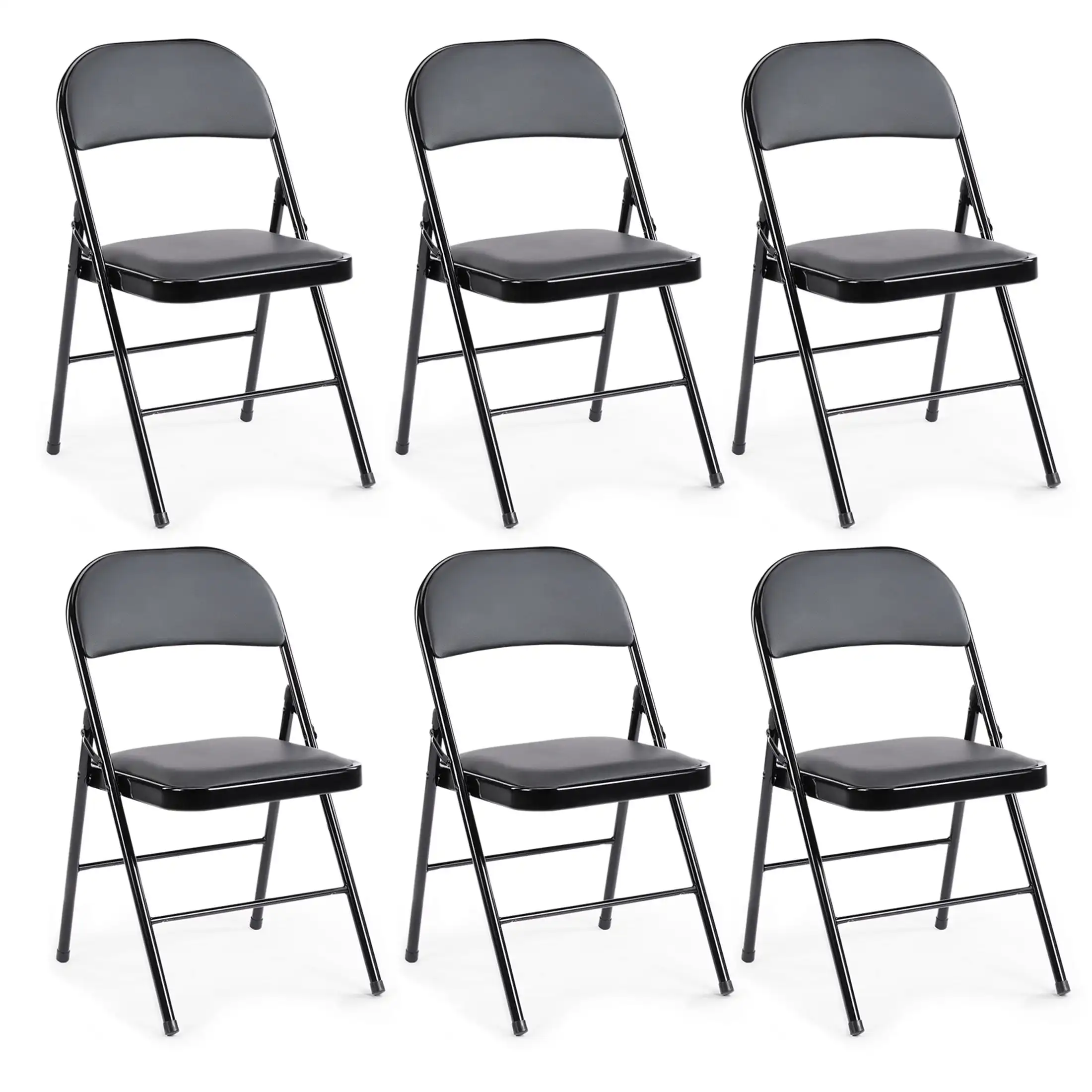 8 Pack Folding Chair, Indoor Outdoor Portable Stackable Commercial Leather Padded Seat for Home, Office, Party, Black
8 Pack Folding Chair, Indoor Outdoor Portable Stackable Commercial Leather Padded Seat for Home, Office, Party, Black